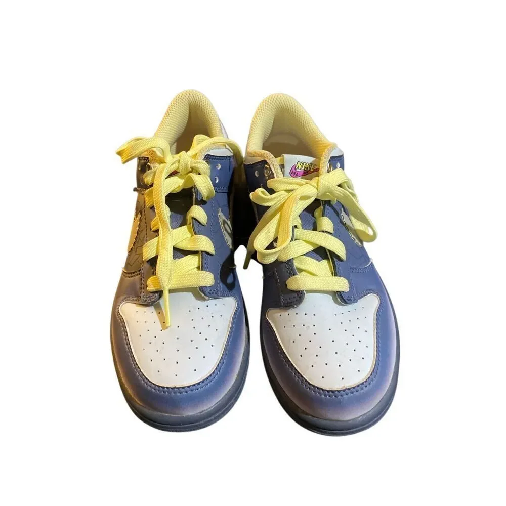 Nike dunk low Frankenstein boys, blue and yellow kids sneakers size 3Y